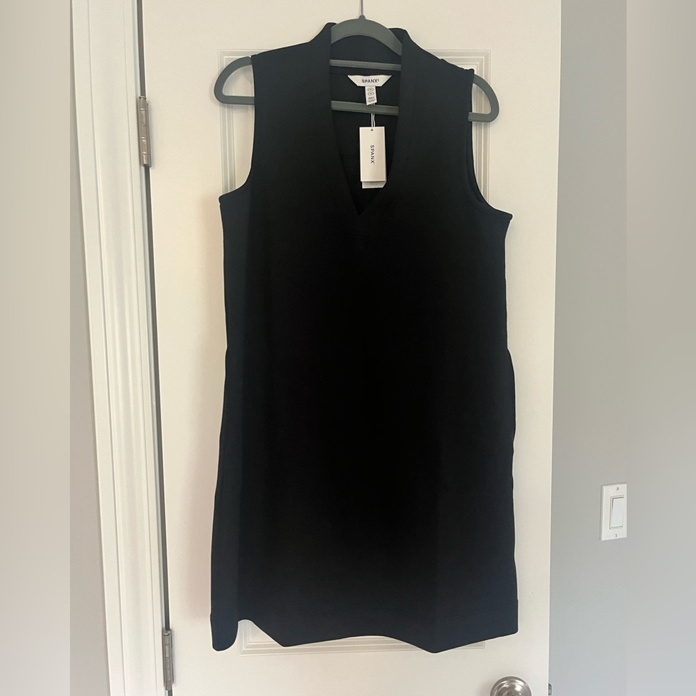SPANX Classic Black V-Neck Mini Dress